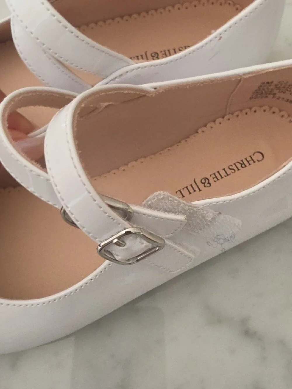 Christie & Jill Girls' White Patent Mary Jane Dress Shoes